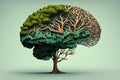 The human brain is like a growing tree. Royalty Free Stock Photo