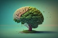 The human brain is like a growing tree. Royalty Free Stock Photo