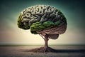 The human brain is like a growing tree. Royalty Free Stock Photo
