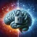 human brain, lock, prejudice and questioning background