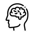 Human Brain In Man Silhouette Mind Vector Icon Royalty Free Stock Photo