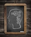 Human brain mechanism with cogs and gears Royalty Free Stock Photo