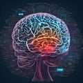 Human brain on mental idea mind Concept. Artificial Intelligence, neuronets. Generative AI Royalty Free Stock Photo