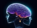 Human brain on mental idea mind Concept. Generative AI