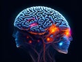 Human brain on mental idea mind Concept. Generative AI. Royalty Free Stock Photo