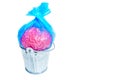 Human Brain Model in a Trash Bin on White Royalty Free Stock Photo