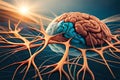 Human Brain Nerve Cells Concept. Generative AI Royalty Free Stock Photo