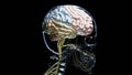 Human brain nervous system anatomy, medical diagram with parasympathetic and sympathetic nerves. Royalty Free Stock Photo