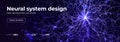 Human Brain Neural Network Data Flow Technology Background. Science Medical Health Tech Banner. Nervous System Structure Royalty Free Stock Photo