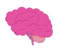 Human brain organ 2D linear cartoon object