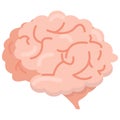 Human brain organ icon, vector illustration