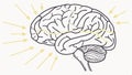 Human brain outline, mind and intelligence concept design vector design Generative AI