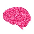 Human brain, pink dream, vector abstract backgroun