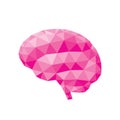 Human brain - polygonal graphic design vector illustration. Creative idea inspiration. Intuition intellect concept art. Mind sign