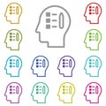 Human, brain, productivity multi color icon. Simple thin line, outline vector of mind process icons for ui and ux, website or Royalty Free Stock Photo
