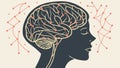 Human Brain Profile, Neuroscience and Cognitive Function, vector design Generative AI Royalty Free Stock Photo