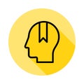 human, brain, refrain outline icon in long shadow style