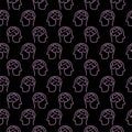 Human brain seamless pattern isolated on black background Royalty Free Stock Photo