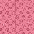 Human brain seamless pattern isolated on color background Royalty Free Stock Photo