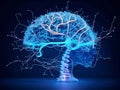 Human brain showing Intelligent thinking processing. Cyber mind concept a neural network of big data and artificial intelligence Royalty Free Stock Photo