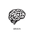 Human brain silhouette design vector illustration. Think idea concept. Brainstorm