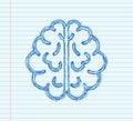 Human brain sketch icon. Thinking process, brainstorming, good idea, brain activity. Vector stock illustration Royalty Free Stock Photo