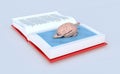 Human brain that swims on the book