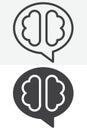 Brain balance line and solid vector icon set Royalty Free Stock Photo