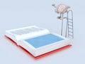 Human brain on trampoline dip in the book