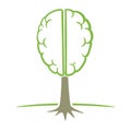 Human brain tree symbol Royalty Free Stock Photo