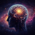 The human brain and the universe. High resolution image Royalty Free Stock Photo