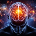 The human brain and the universe. High resolution image Royalty Free Stock Photo