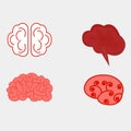 Human brain views set Royalty Free Stock Photo