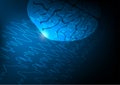 Human brain and brain waves background