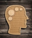 Human brain work concept from cardboard Royalty Free Stock Photo
