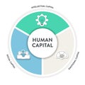 Human Capital, HC strategy framework infographics diagram chart illustration banner template with icons vector has social,