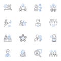 Human capital line icons collection. Talent, Skills, Education, Experience, Expertise, Training, Competence vector and