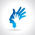 Human care icon with hands