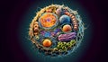 Human cell anatomy structure with organelles