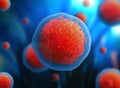 Human cell or animal cell. 3d stem cell. Royalty Free Stock Photo