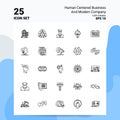 25 Human centered Business and Modern company Icon Set. 100% Editable EPS 10 Files. Business Logo Concept Ideas Line icon design