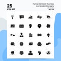 25 Human centered Business and Modern company Icon Set. 100% Editable EPS 10 Files. Business Logo Concept Ideas Solid Glyph icon