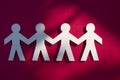 Human chain from paper cuts Royalty Free Stock Photo