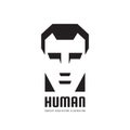 Human character head vector logo concept for business company, website, computer game and other projects. Man face creative.