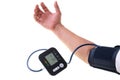 Human check blood pressure monitor and heart rate monitor
