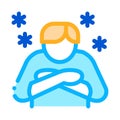 Human With Chill Icon Vector Outline Illustration