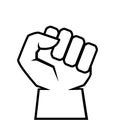 Human clenched fist outline icon