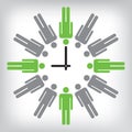 Human clock conceptual illustration Royalty Free Stock Photo