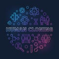 Human cloning vector round colored outline illustration