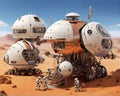 Human colony mobile homes on the extraterrestrial planet